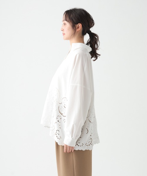Elura（エルーラ）の「スカラップレースブラウス/655732（シャツ/ブラウス・レディース・ライトイエロー/ネイビー/ホワイト・FREE）」の19枚目の写真