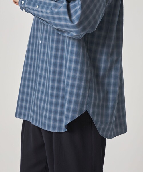 Steven Alan（スティーブンアラン）の「＜Steven Alan＞ C/L/S オンブレー チェック レギュラーカラー シャツ LOOSE（シャツ/ブラウス・メンズ・ブラック/モカ/ロイヤルブルー・L/M/S/XL）」の9枚目の写真
