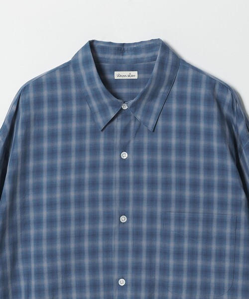 Steven Alan（スティーブンアラン）の「＜Steven Alan＞ C/L/S オンブレー チェック レギュラーカラー シャツ LOOSE（シャツ/ブラウス・メンズ・ブラック/モカ/ロイヤルブルー・L/M/S/XL）」の13枚目の写真