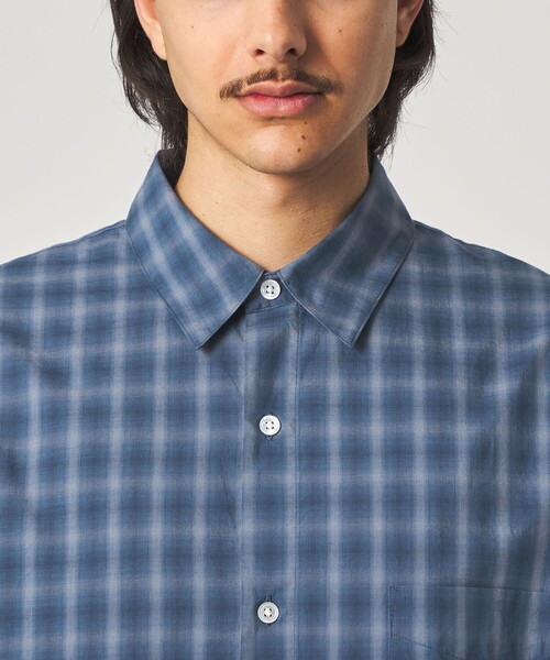 Steven Alan＞ C/L/S オンブレー チェック レギュラーカラー シャツ