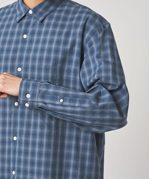 Steven Alan＞ C/L/S オンブレー チェック レギュラーカラー シャツ