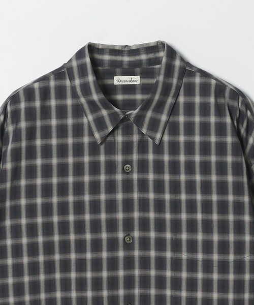 Steven Alan＞ C/L/S オンブレー チェック レギュラーカラー シャツ