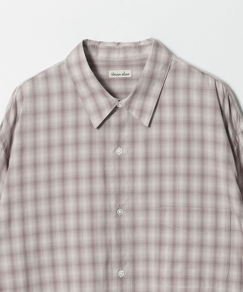 Steven Alan＞ C/L/S オンブレー チェック レギュラーカラー シャツ