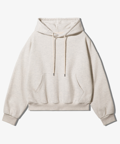 OVER FIT FLEECE‑LINED HOODIE — овсяный (OATMEAL)