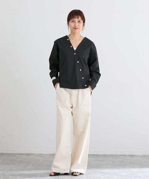 IENA(イエナ)の「MA/RE/マレ カシュクールSHIRTS シャツ LIGHT COTTON 104 GR(シャツ/ブラウス・レディース・ブラック/ブルー系その他/ネイビー・FREE/MEDIUM)」の6枚目の写真