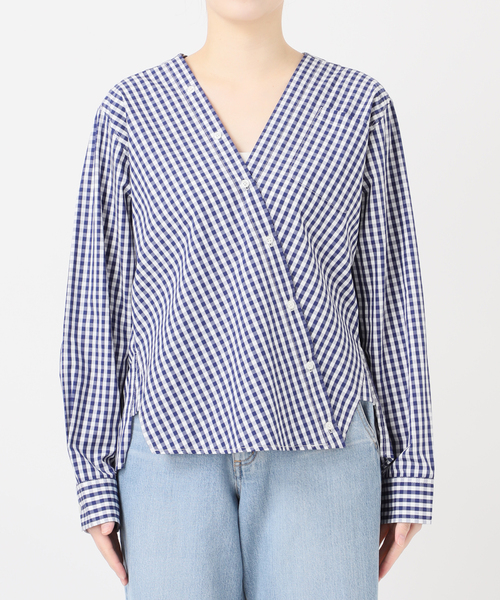 IENA(イエナ)の「MA/RE/マレ カシュクールSHIRTS シャツ LIGHT COTTON 104 GR(シャツ/ブラウス・レディース・ブラック/ブルー系その他/ネイビー・FREE/MEDIUM)」の19枚目の写真
