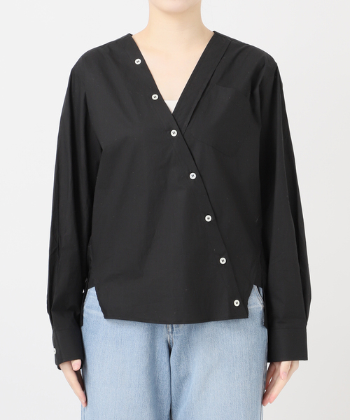 IENA(イエナ)の「MA/RE/マレ カシュクールSHIRTS シャツ LIGHT COTTON 104 GR(シャツ/ブラウス・レディース・ブラック/ブルー系その他/ネイビー・FREE/MEDIUM)」の7枚目の写真