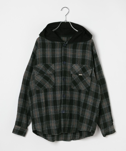 LAND MUSEUM(ランドミュージアム)の「【UNISEX】LAND MUSEUM/フード切り替え長袖シャツ(シャツ/ブラウス・メンズ・ブラック/ブルー・MEDIUM/SMALL/LARGE)」の16枚目の写真