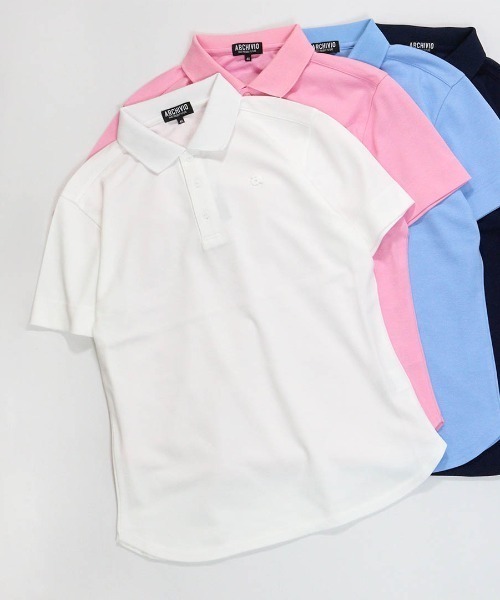 archivio(アルチビオ)の「<MENS>冷感速乾シェイプポロシャツ(ポロシャツ・メンズ・ネイビー/ライトブルー/ピンク/ホワイト・LL/L/M)」の2枚目の写真