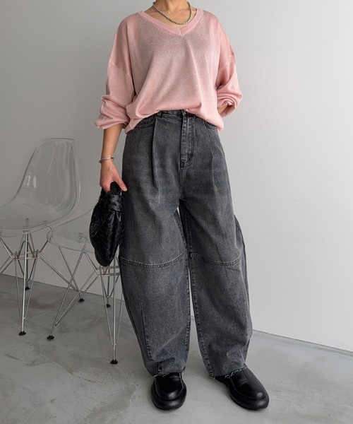 meilmada（メイルマダ）の「コクーンデニムパンツ（デニムパンツ・レディース・ブラック/ブルー・SMALL/MEDIUM）」の10枚目の写真