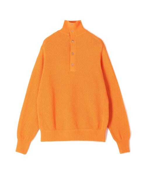 TOMORROWLAND (トゥモローランド)の「TOMORROWLAND tricot ギマコットンニット スタンドカラープルオーバー(ニット/セーター・メンズ・ライトグレー/グリーン/オレンジ/ネイビー・S/M)」の4枚目の写真