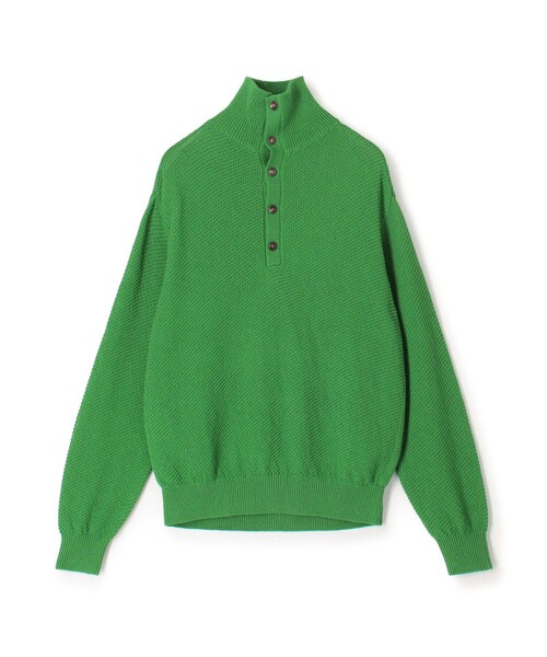 TOMORROWLAND (トゥモローランド)の「TOMORROWLAND tricot ギマコットンニット スタンドカラープルオーバー(ニット/セーター・メンズ・ライトグレー/グリーン/オレンジ/ネイビー・S/M)」の3枚目の写真