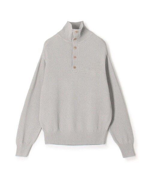 TOMORROWLAND (トゥモローランド)の「TOMORROWLAND tricot ギマコットンニット スタンドカラープルオーバー(ニット/セーター・メンズ・ライトグレー/グリーン/オレンジ/ネイビー・S/M)」の2枚目の写真