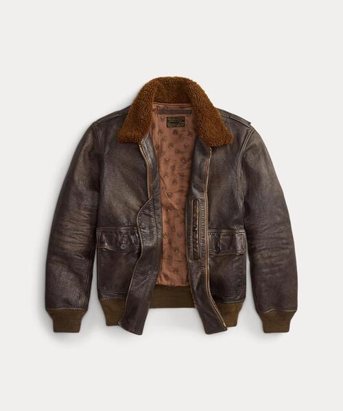 RRL フライトジャケットL シアリングカラー レザー フライト ジャケット（その他アウター）｜RRL