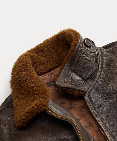 RRL(ダブル アール エル)の「シアリングカラー レザー フライト ジャケット(その他アウター・メンズ・ブラウン・XS/XL/S/M/L)」の5枚目の写真