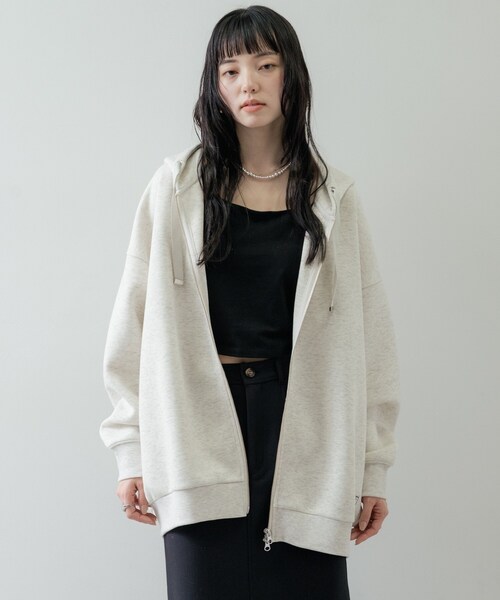 GALLEST(ギャレスト)の「エアーダンボールパーカー(パーカー・レディース・ブラック/オリーブ/ライトグレー系8・09/38)」の6枚目の写真