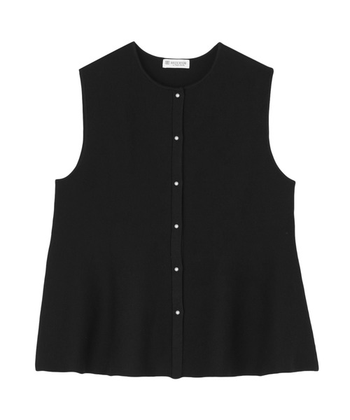 TOKYO SHIRTS（トウキョウシャツ）の「ミラノリブ ペプラムニットベスト（ベスト・レディース・ネイビー/ブラック・M/L）」の2枚目の写真