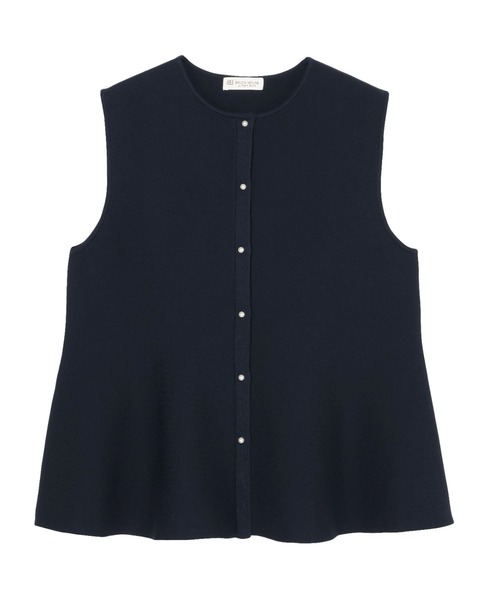 TOKYO SHIRTS（トウキョウシャツ）の「ミラノリブ ペプラムニットベスト（ベスト・レディース・ネイビー/ブラック・M/L）」の8枚目の写真