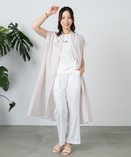 STUDIO PICONE(スタジオピッコーネ)の「和紙コットン混ノースリプルオーバー(タンクトップ・レディース・レッド/ブルー/ブラック/ホワイト・M/L)」の10枚目の写真