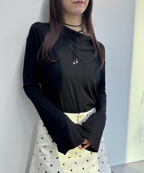 w closet(ダブルクローゼット)の「ワンショルカットソー(Tシャツ/カットソー・レディース・ブラック/アイボリー/ピンク/グレー・FREE)」の13枚目の写真