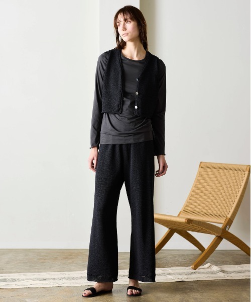 WALANCE(ワランス)の「paper knit pants(その他パンツ・レディース・オリーブ/ブラック/サンドベージュ・FREE)」の1枚目の写真