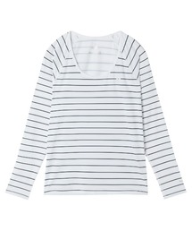 【le coq sportif GOLF】吸汗速乾/ストレッチ/UV CUT(UPF50+)/遮熱 ボーダー柄クルーネックアンダーシャツ ゴルフウェア