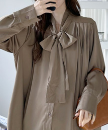 サテン ボウタイ オーバーサイズ ブラウス