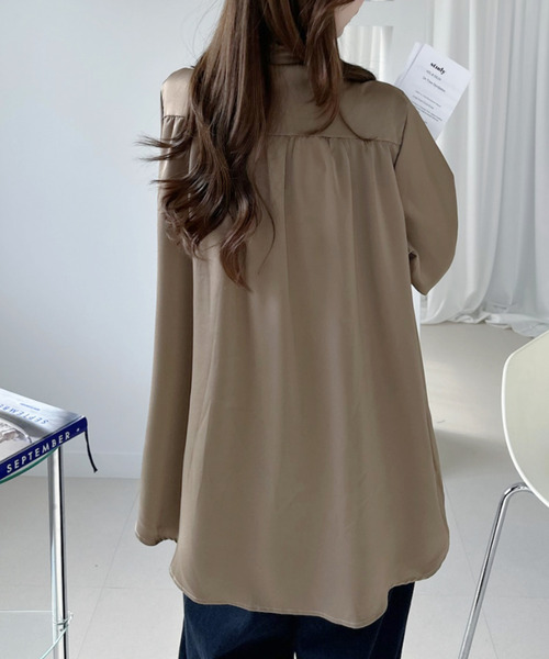 Ada.(エイダ)の「サテン ボウタイ オーバーサイズ ブラウス(シャツ/ブラウス・レディース・ブラック/モカ/ホワイト・FREE)」の16枚目の写真