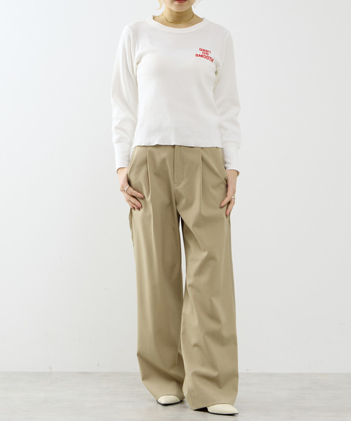 SOFFITTO(ソフィット)の「【A_/エース】≪防しわ・速乾≫サイドラインパンツ(その他パンツ・レディース・ホワイト/キャメル・S/M)」の5枚目の写真