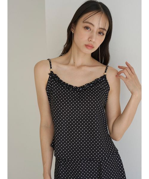 SNIDEL（スナイデル）の「フリルトリムキャミソール（キャミソール・レディース・ドット/ブラック・F）」の7枚目の写真