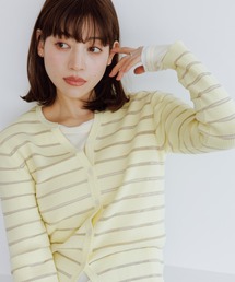 ROPE' PICNIC | シアーボーダーニットカーディガン(カーディガン/ボレロ)