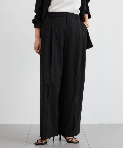 BARNYARDSTORM（バンヤードストーム）の「BARNYARDSTORM / CONFITタックパンツ / ハンドウォッシャブル＜セットアップ対応＞【『ネルソンさん』YouTubeご紹介アイテム】（その他パンツ・レディース・ベージュ/ブラック・M/S/L）」の3枚目の写真