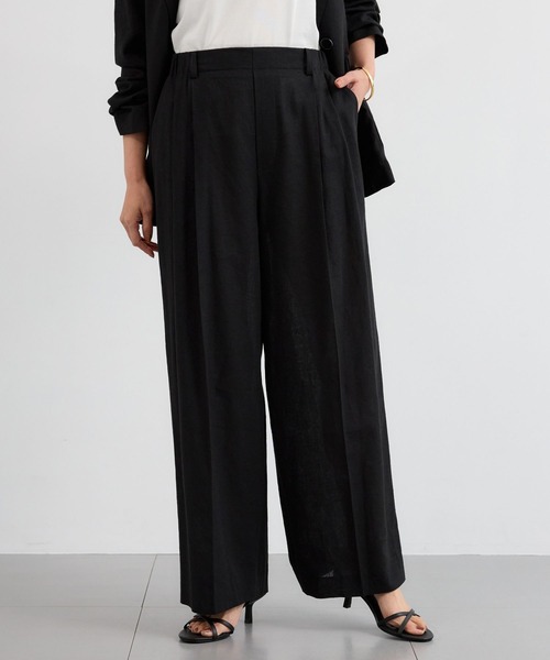 BARNYARDSTORM（バンヤードストーム）の「BARNYARDSTORM / CONFITタックパンツ / ハンドウォッシャブル＜セットアップ対応＞【『ネルソンさん』YouTubeご紹介アイテム】（その他パンツ・レディース・ベージュ/ブラック・M/S/L）」の4枚目の写真