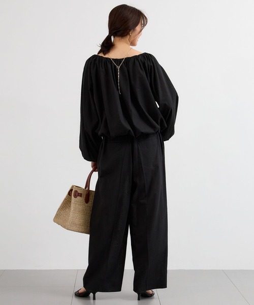 BARNYARDSTORM（バンヤードストーム）の「BARNYARDSTORM / CONFITタックパンツ / ハンドウォッシャブル＜セットアップ対応＞【『ネルソンさん』YouTubeご紹介アイテム】（その他パンツ・レディース・ベージュ/ブラック・M/S/L）」の6枚目の写真