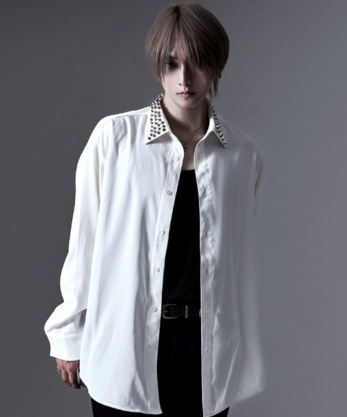 RUDOL(ルドル)の「『RUDOL/ルドル』スタッズカラーシャツ(シャツ/ブラウス・メンズ・ブラック/ホワイト・L/M)」の3枚目の写真