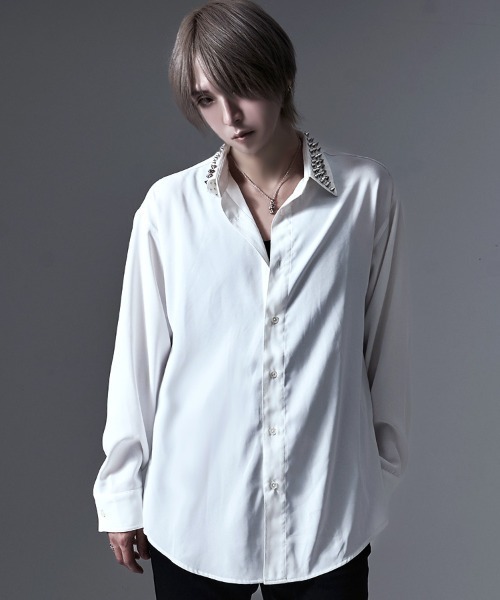 RUDOL(ルドル)の「『RUDOL/ルドル』スタッズカラーシャツ(シャツ/ブラウス・メンズ・ブラック/ホワイト・L/M)」の6枚目の写真