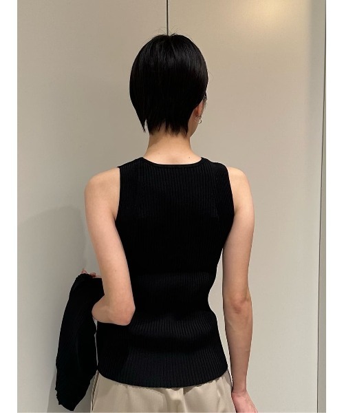 ESTNATION（エストネーション）の「ESSENCEOFLUXURY / ブライトアメリカンスリーブ リブニット（ニット/セーター・レディース・ブラック/オフホワイト・FREE）」の11枚目の写真