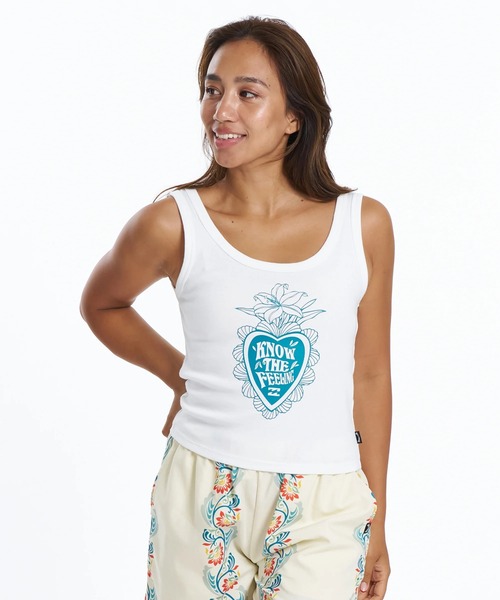 BILLABONG(ビラボン)の「BILLABONG ウィメンズ CORAZON HEART TANK T タンクトップ 【2026年春夏モデル】/ビラボンショート丈タンク(タンクトップ・レディース・ホワイト/ブラウン系その他/オレンジ系その他・MEDIUM)」の2枚目の写真
