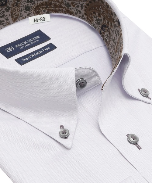 TOKYO SHIRTS(トウキョウシャツ)の「【超形態安定】 形態安定ノンアイロン ボタンダウン 長袖ビジネスワイシャツ(大きいサイズ・長いサイズ)(ビジネスシャツ・メンズ・グレー・首回り39cm-裄丈88cm/首回り41cm-裄丈90cm/首回り43cm-裄丈90cm/首回り45cm-裄丈82cm/首回り45cm-裄丈86cm/首回り45cm-裄丈90cm/首回り47cm-裄丈86cm/首回り47cm-裄丈90cm/首回り42cm-裄丈90cm)」の2枚目の写真