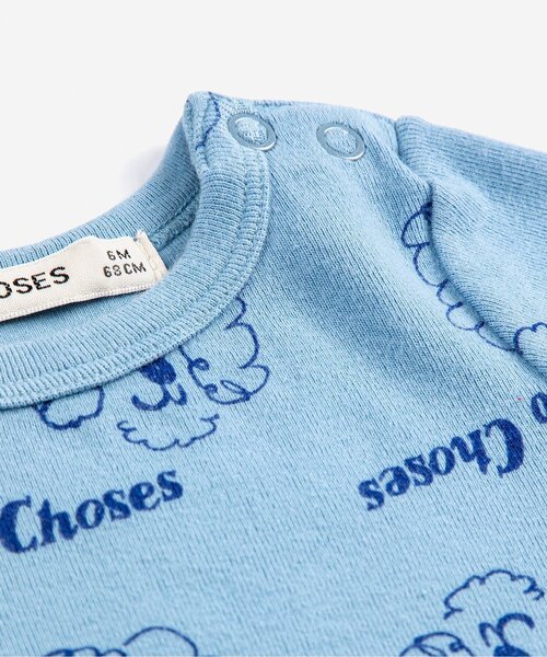 BOBO CHOSES(ボボショーズ)の「総柄Pickles The Dogボディースーツ【ベビー】(ロンパース・キッズ・ブルー・90/80/70)」の2枚目の写真