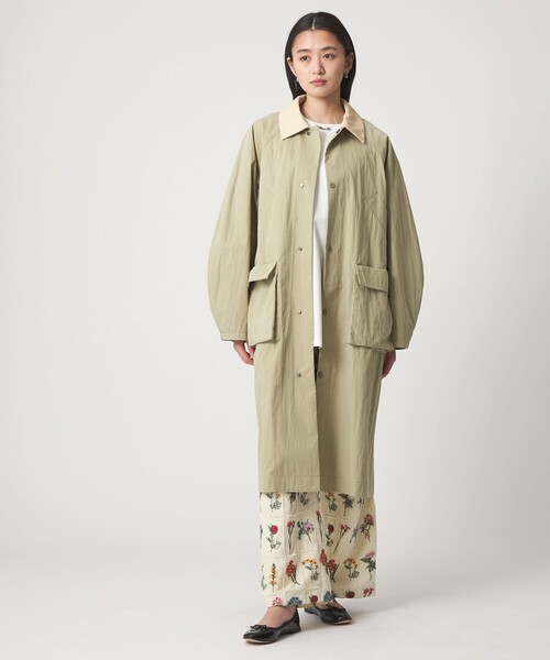 CITEN(シテン)の「<CITEN>スプリングコート(ステンカラーコート・レディース・オフホワイト/ライム・M/S)」の1枚目の写真