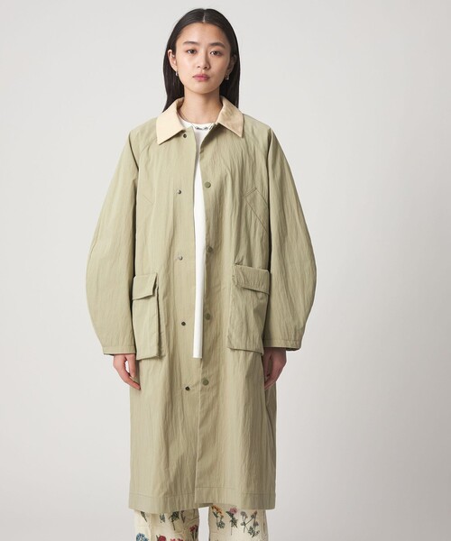 CITEN(シテン)の「<CITEN>スプリングコート(ステンカラーコート・レディース・オフホワイト/ライム・M/S)」の3枚目の写真