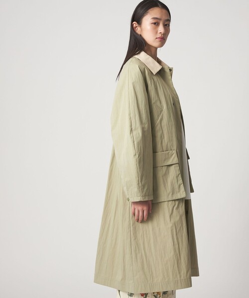 CITEN(シテン)の「<CITEN>スプリングコート(ステンカラーコート・レディース・オフホワイト/ライム・M/S)」の4枚目の写真