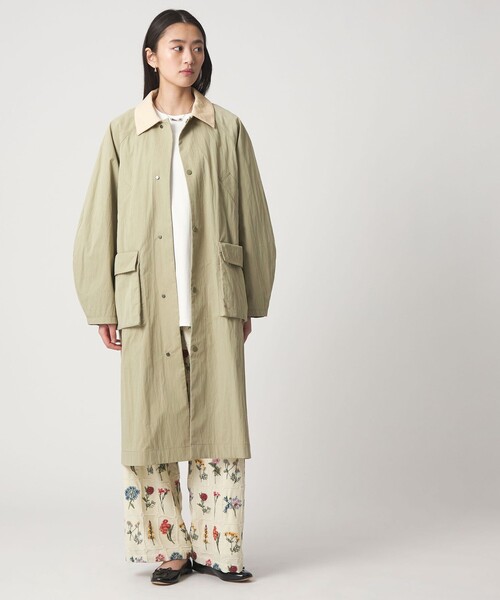 CITEN(シテン)の「<CITEN>スプリングコート(ステンカラーコート・レディース・オフホワイト/ライム・M/S)」の5枚目の写真