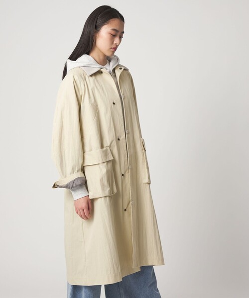 CITEN(シテン)の「<CITEN>スプリングコート(ステンカラーコート・レディース・オフホワイト/ライム・M/S)」の6枚目の写真