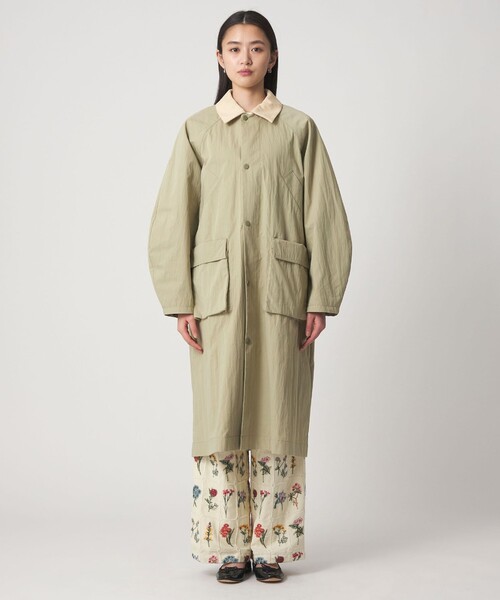 CITEN(シテン)の「<CITEN>スプリングコート(ステンカラーコート・レディース・オフホワイト/ライム・M/S)」の9枚目の写真