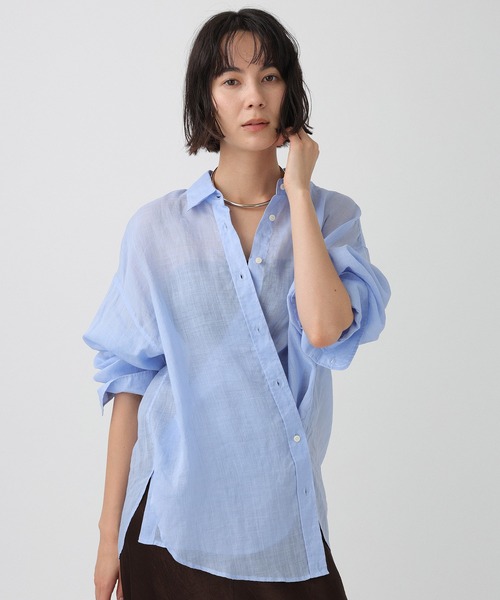 BABYLONE(バビロン)の「ラミーシアーカシュクールシャツ(シャツ/ブラウス・レディース・ホワイト/ピンク/ライム/ベージュ/カーキ/ブラック/サックスブルー・フリー)」の6枚目の写真