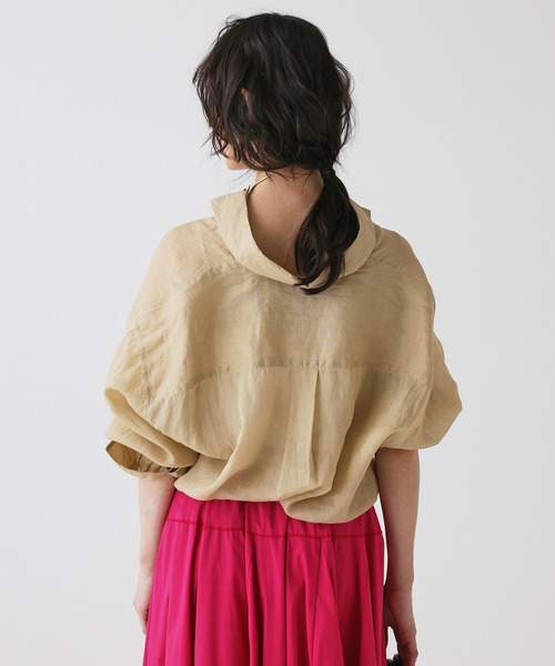 BABYLONE(バビロン)の「ラミーシアーカシュクールシャツ(シャツ/ブラウス・レディース・ホワイト/ピンク/ライム/ベージュ/カーキ・フリー)」の7枚目の写真