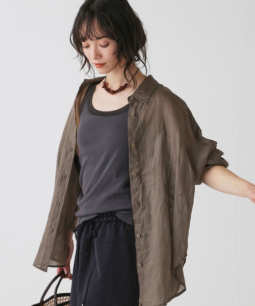 BABYLONE(バビロン)の「ラミーシアーカシュクールシャツ(シャツ/ブラウス・レディース・ホワイト/ピンク/ライム/ベージュ/カーキ・フリー)」の13枚目の写真