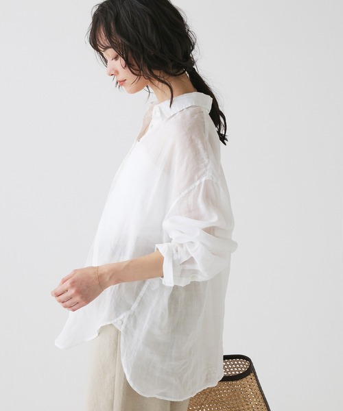 BABYLONE(バビロン)の「ラミーシアーカシュクールシャツ(シャツ/ブラウス・レディース・ホワイト/ピンク/ライム/ベージュ/カーキ・フリー)」の20枚目の写真